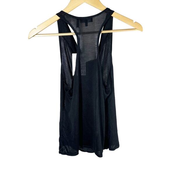 Theory Cowl Racerback Washable Silk Tank Top Black Size Medium Minimalist - Picture 2 of 11
